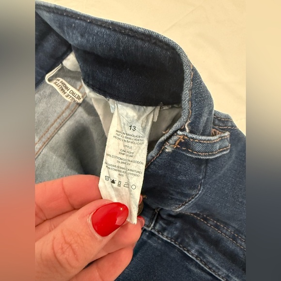 Garage Taille Haute Retro High Waist Distressed Dark Slim Denim Jeans Size 13 - Picture 5 of 5